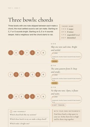 Sample page: Three bowls, chords