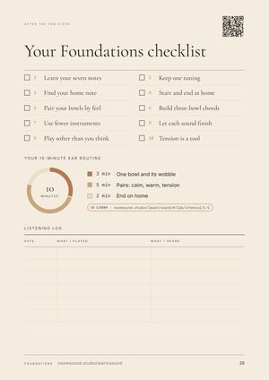 Sample page: Your Foundations checklist