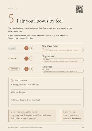 Sample page, Step 5: Pair your bowls by feel